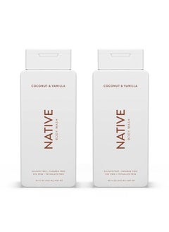 native Body Wash Natural Body Wash for Women, Men | Sulfate Free, Paraben Free, Dye Free, with Naturally Derived Clean Ingredients Leaving Skin Soft and Hydrating, Coconut & Vanilla 18 oz - 2 Pk  - Image 1