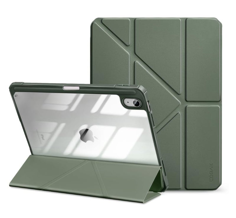 CoBak Case for iPad (A16) 11th Generation 11 Inch 2025, iPad 10th Generation Case 10.9 Inch 2022 - Protective Cover with Multi-Angle Includes Portrait Stand, Pencil Holder and Auto Wake/Sleep, Green - Image 1