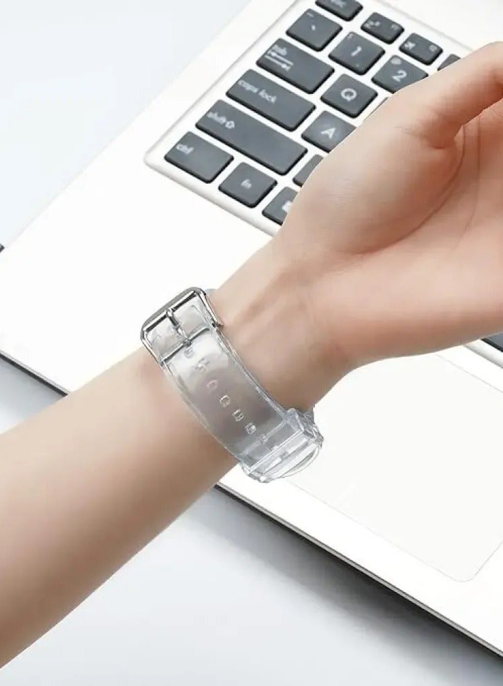 Clear Silicone Strap Band for Smart Watches (44mm, 45mm, 49mm) – Soft Silicone Sports Strap for Women, Compatible with Series 6/5/4/3/2/1/SE - Image 5