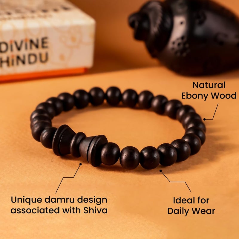 Divine Hindu Karungali Bracelet - Lab Tested Ebony Wood Stretchable Bracelet for Spiritual Protection and Meditation - Image 3