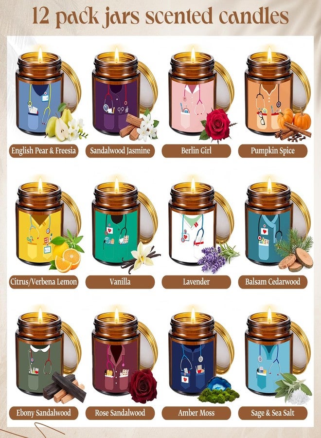 Zopeal 12 Pack Nurse Graduation Gifts Scented Candles Set, Nurses Week Gifts, 3.5oz Soy Wax Scented Candles, Thank You Favors for Nurses, Nursing Graduation, Retirement & Birthday(Classic) - Image 3