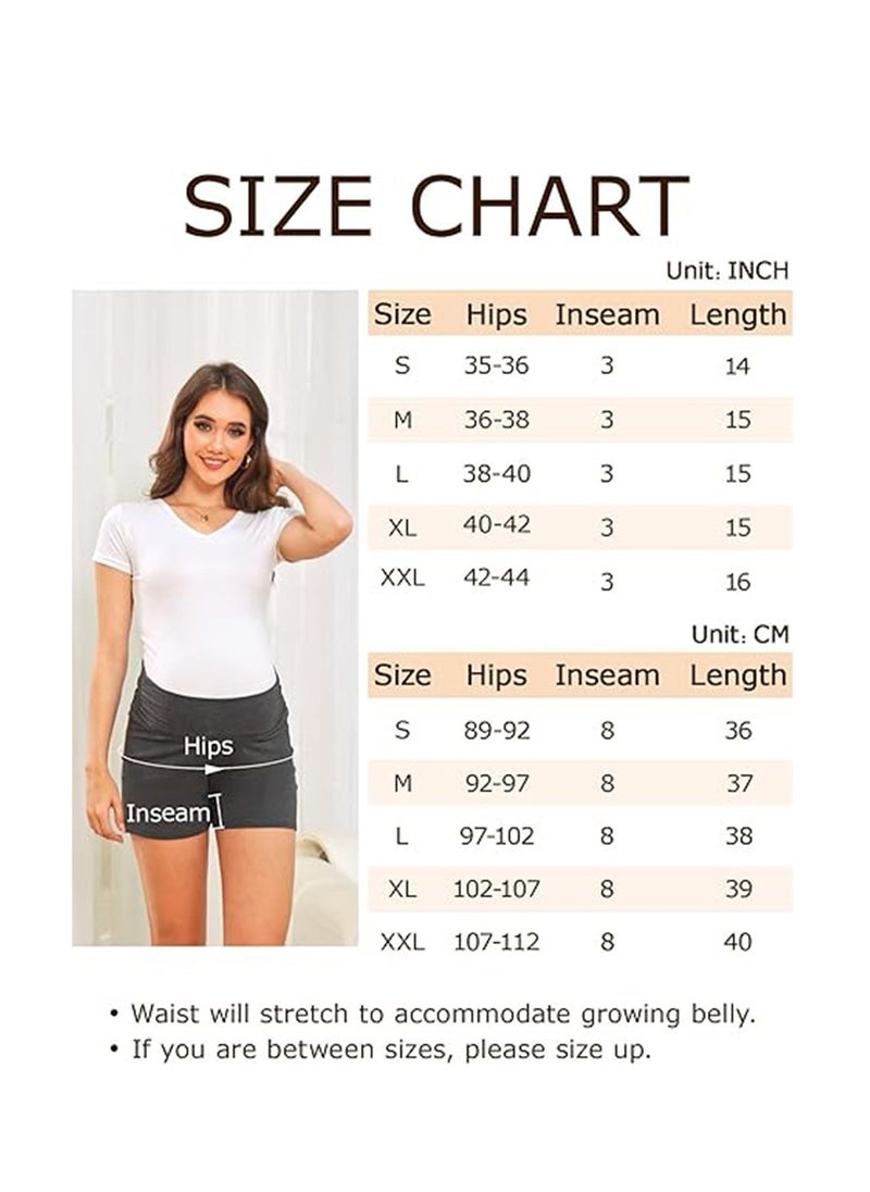 Generic - Womens Maternity Shorts, Women's Maternity Yoga Shorts, Over The Belly Active Comfy, Biker Workout Athletic Shorts, Made of 90% Polyester and 10% Spandex, Lightweight & Quick-Drying (Black) - Image 1