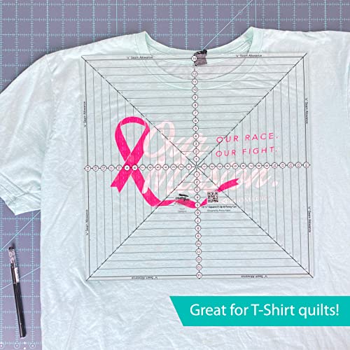 Creative Grids 12-1/2in Square It Up or Fussy Cut Square Quilting Ruler – CGRSQ12 – Made in USA, Non-Slip Grip Acrylic Quilting, Sewing, Crafting, Patchwork Ruler & Template - Image 2