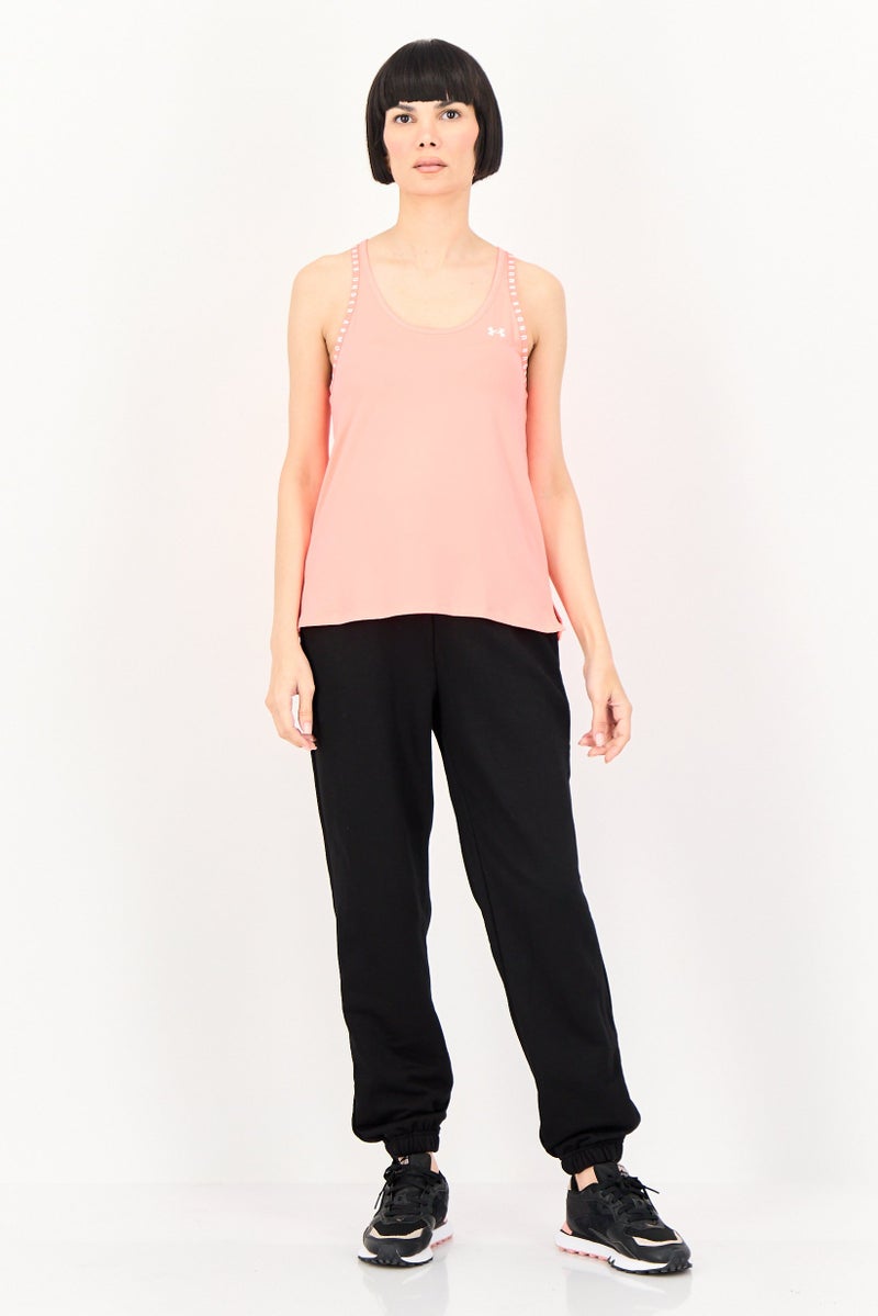 UNDER ARMOUR Women Loose Fit Sleeveless Training Tank Top, Coral - Image 4