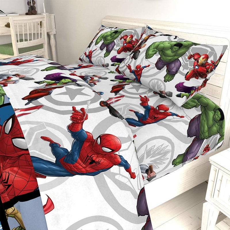 Jay Franco Marvel Avengers Team 5 Piece Full Bed Set - Includes Comforter & Sheet Set - Super Soft Fade Resistant Polyester - (Official Marvel Product) - Image 4