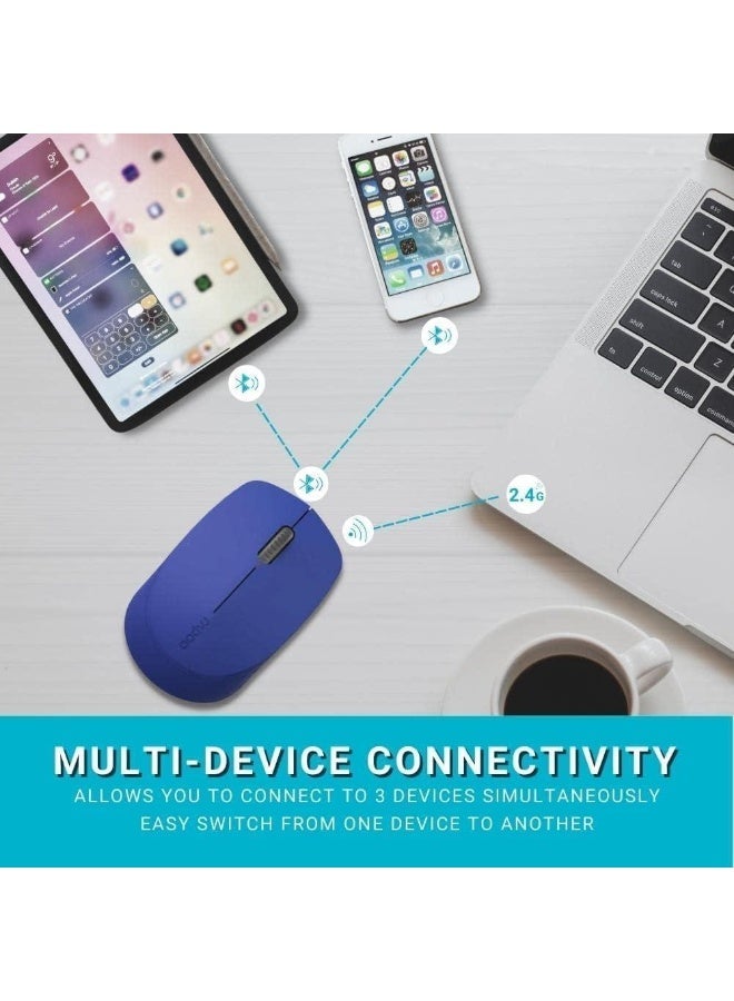 M100 Silent Multi-Mode Wireless Mouse – Blue - Image 4