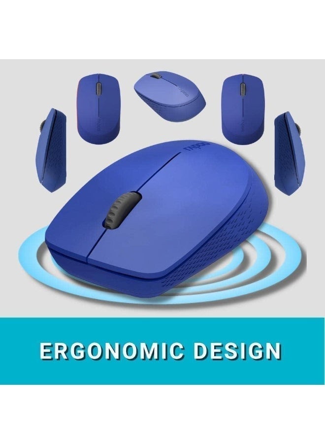 M100 Silent Multi-Mode Wireless Mouse – Blue - Image 2