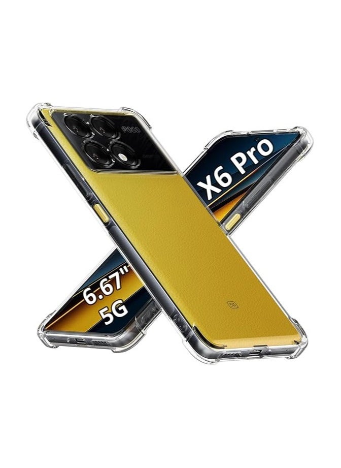 Generic Case for Xiaomi Poco X6 Pro 5G / Redmi K70E 5G Clear TPU Four Corners Grade Protection Cover Transparent Soft funda  - Image 1
