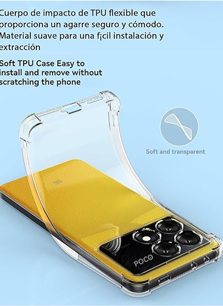 Generic Case for Xiaomi Poco X6 Pro 5G / Redmi K70E 5G Clear TPU Four Corners Grade Protection Cover Transparent Soft funda  - Image 3