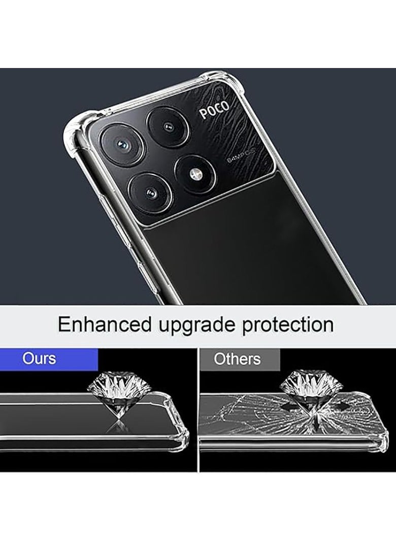 Generic Case for Xiaomi Poco X6 Pro 5G / Redmi K70E 5G Clear TPU Four Corners Grade Protection Cover Transparent Soft funda  - Image 4