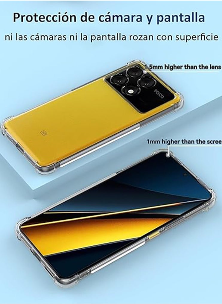 Generic Case for Xiaomi Poco X6 Pro 5G / Redmi K70E 5G Clear TPU Four Corners Grade Protection Cover Transparent Soft funda  - Image 5