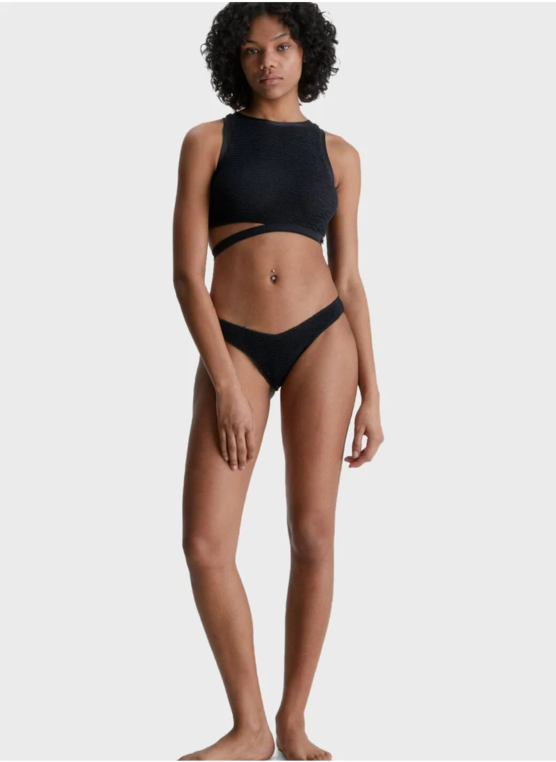 CALVIN KLEIN Knitted Cut Out Bikini Top