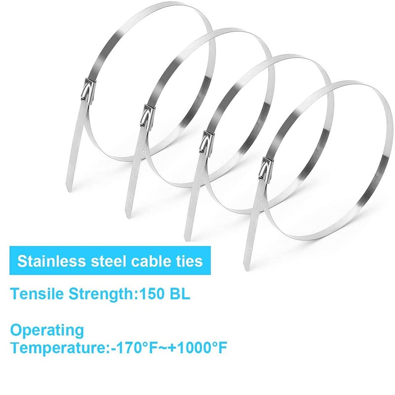ADD GEAR Stainless Steel 316 SelfLocking Cable Zip Ties Exhaust Wrap MultiPurpose DIY Locking Cable Metal Zip Ties 500 mm 20 inches 20 - Image 5