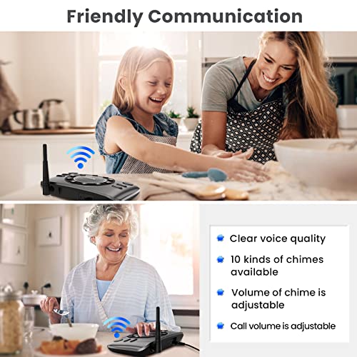 Wuloo Hands-Free Two Way Intercoms Wireless for Home Business, Wuloo Upgrade Audio Intercom System for Elderly, Full Duplex Room to Room Intercom with 5280 ft Range Clear Sound Anti-Interference, 3-Pack - Image 2