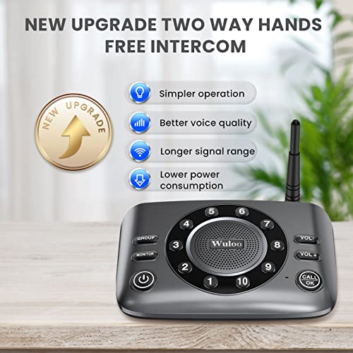 Wuloo Hands-Free Two Way Intercoms Wireless for Home Business, Wuloo Upgrade Audio Intercom System for Elderly, Full Duplex Room to Room Intercom with 5280 ft Range Clear Sound Anti-Interference, 3-Pack - Image 4