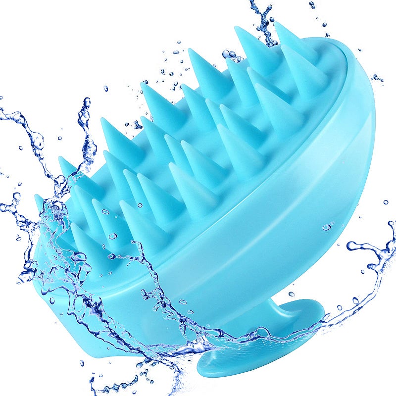 Sosoon Scalp Massager Shampoo Brush, Hair Scalp Scrubber Shower Hair Brush Head Massager for Stress Relax Hair Growth, Dandruff Brush Scalp Exfoliator for Women Men Kids Pets, Blue - Image 1