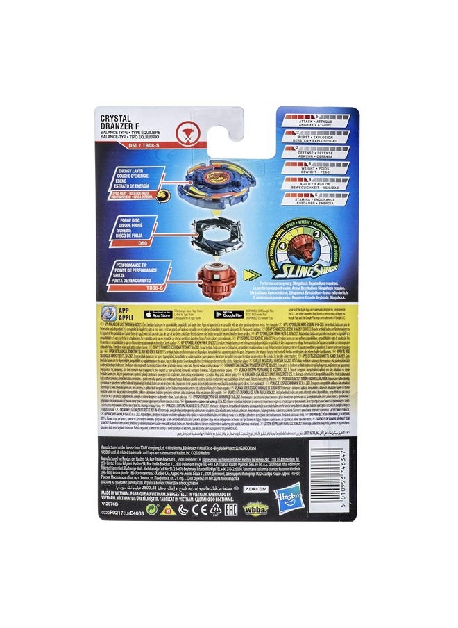 BeyBlade - Burst Rise Slingshock Crystal Dranzer F Starter Pack Rightspin Battling Top Toy And Rightleftspin Launcher Ages 8 And Up - Image 1