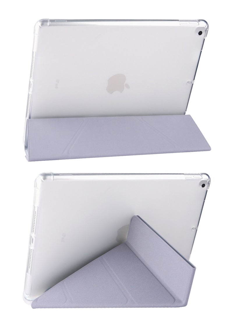 Captaintech Case for iPad 10.2-Inch (9th/8th/7th Generation 2021/2020/2019) with Pencil Holder Clear Transparent Back Shell Slim Stand Shockproof Tablet Cover Auto Wake/Sleep - Image 2