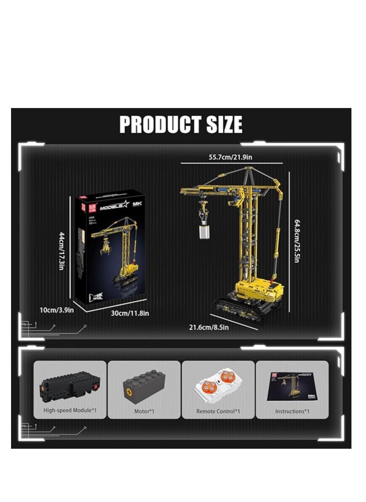 mould king 17059 Technology Tower Crane Fixture Building Blocks Kit,APP Remote Control Crane Toys, Educational Heavy Crane Model Blocks Set with Motor, Toy Gifts for Boys & Girls  - Image 4