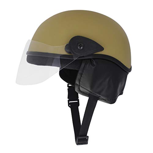 Western Era Half Helmet with Clear Visor for Men & Women ||Safety & Comfort|| Stylish Enhanced Design || (Large, Khakhi Matte) - Image 1