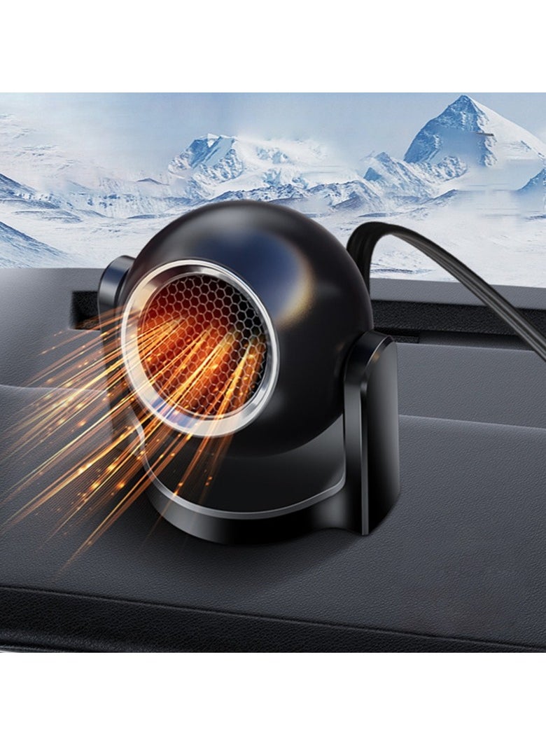 AROAQ Car Heater, Heating and Cooling Windshield Defogger Heater for Car, Portable Car Defroster Cigarette Lighter Heater with 360 Degree Rotary Base, Black  - Image 2