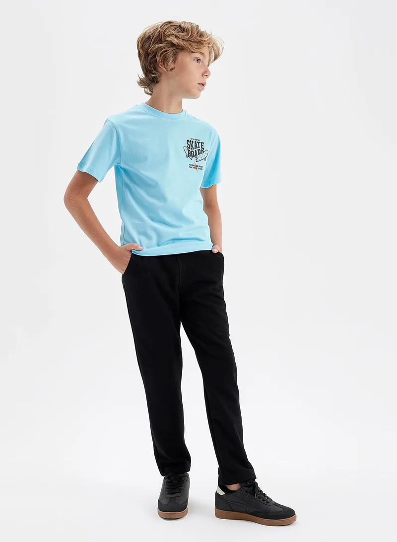 DeFacto Printed Round Neck Short Sleeve T-Shirt