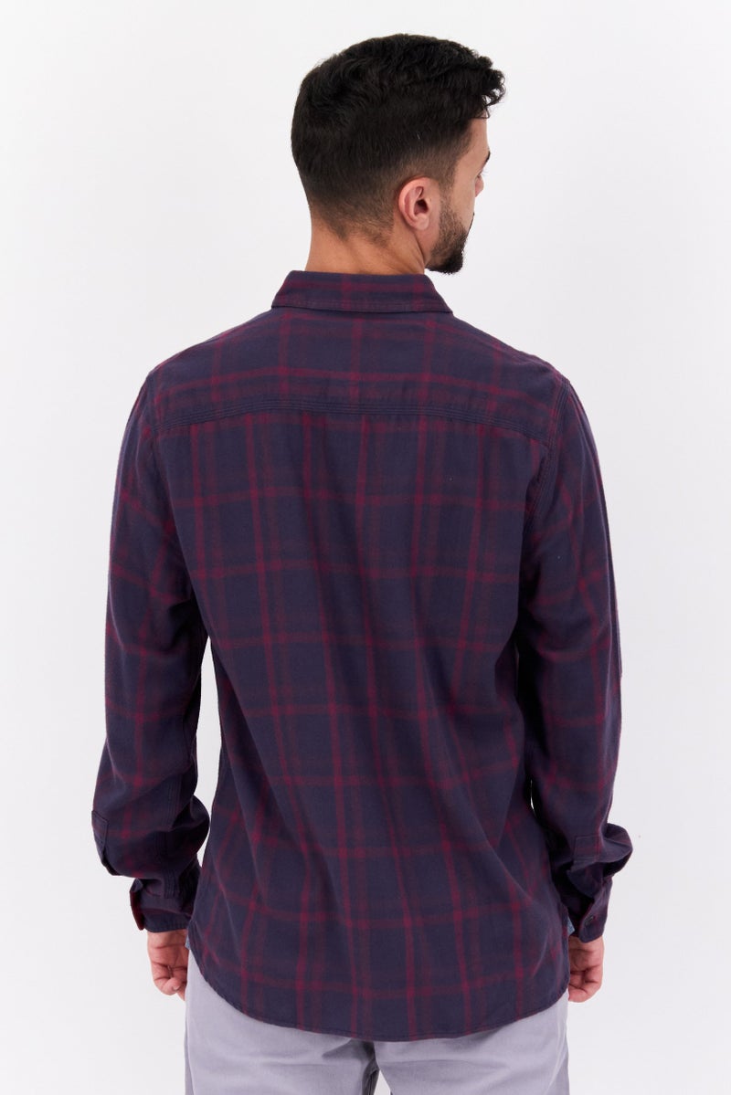 TRUE GRIT Men Regular Fit Plaid Long Sleeves Casual Shirt, Multicolor - Image 3