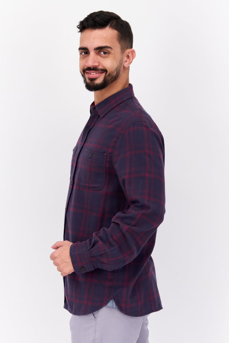 TRUE GRIT Men Regular Fit Plaid Long Sleeves Casual Shirt, Multicolor - Image 2