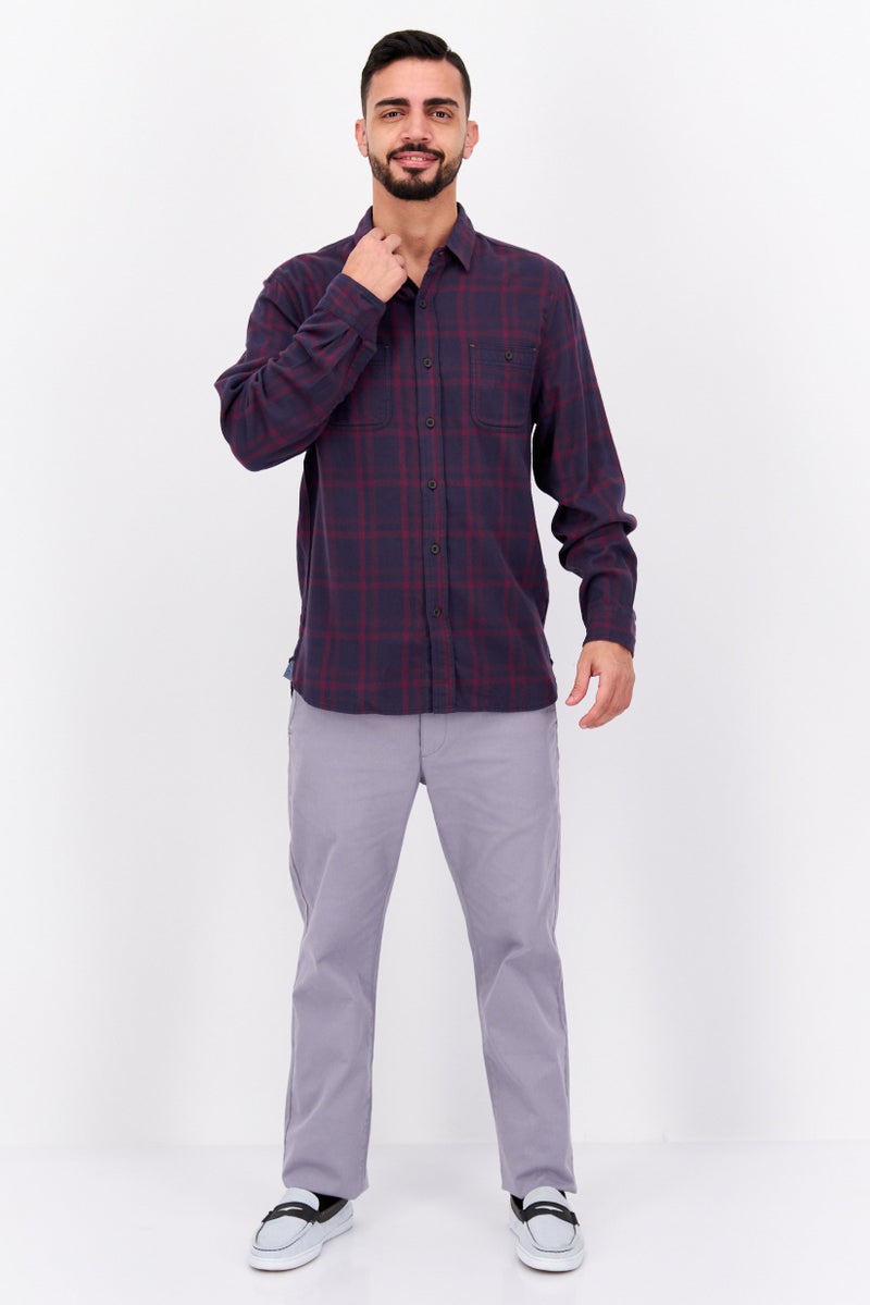 TRUE GRIT Men Regular Fit Plaid Long Sleeves Casual Shirt, Multicolor - Image 4