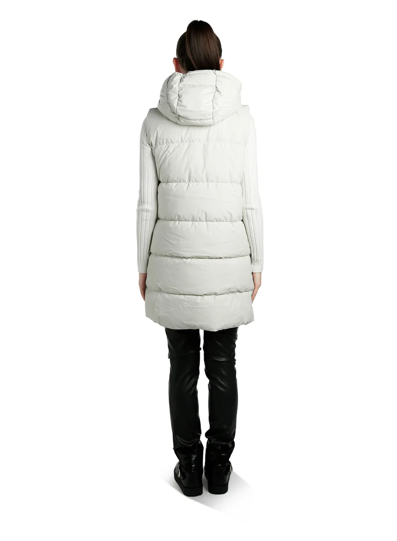 London Rag Hooded Sleeveless Vest Jumper in Cream