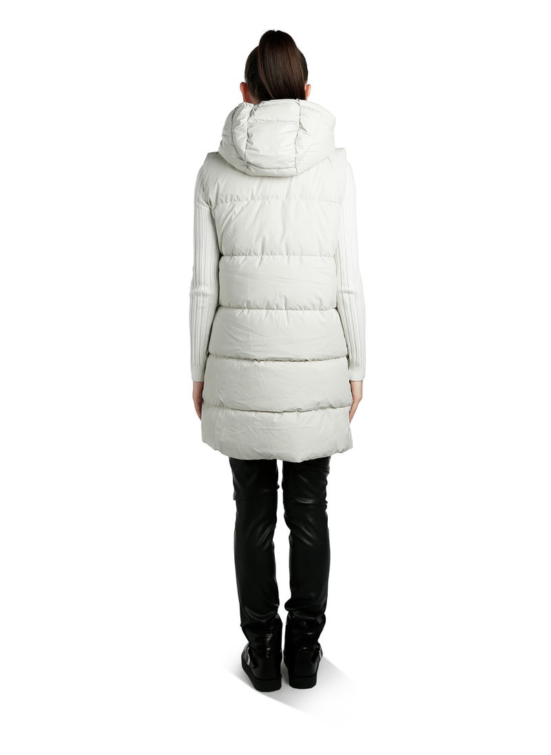London Rag Hooded Sleeveless Vest Jumper in Cream  - Image 4