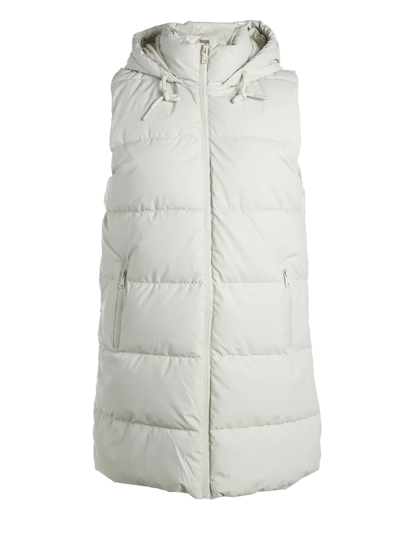 London Rag Hooded Sleeveless Vest Jumper in Cream