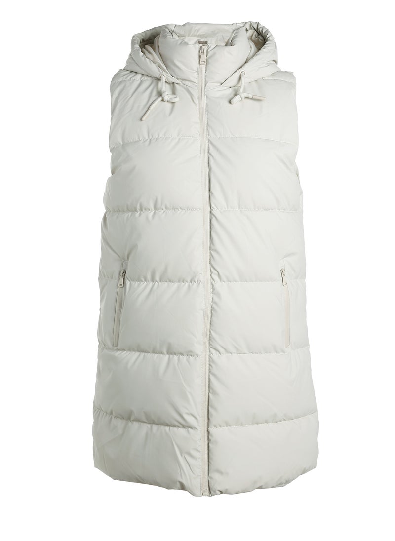 London Rag Hooded Sleeveless Vest Jumper in Cream  - Image 5