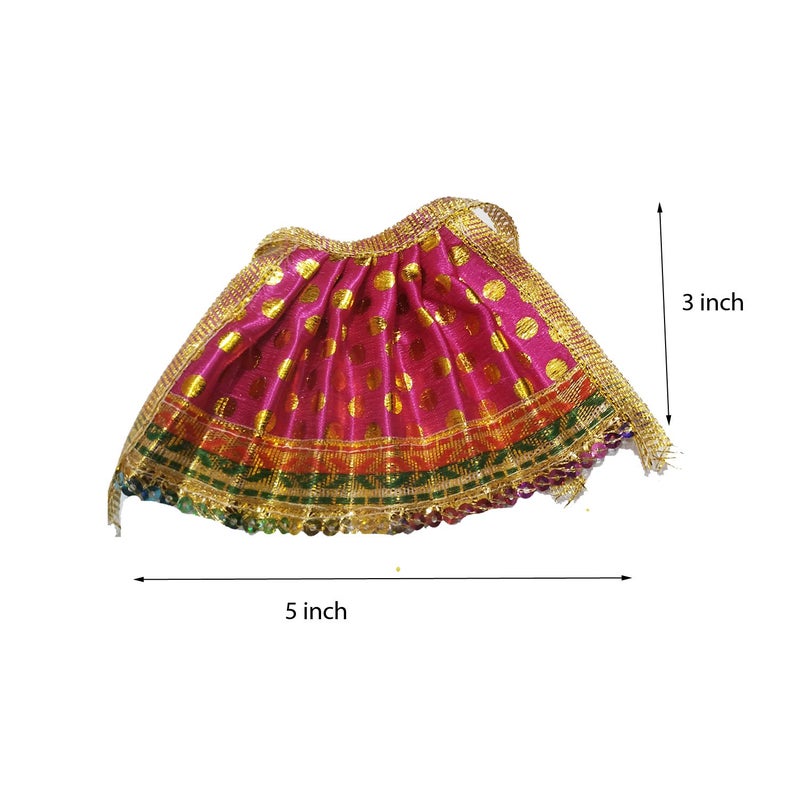 Salvus APP SOLUTIONS Divine Lehenga Chunari Dress for Devi MATA Statue Grace and Elegance Combined Set of 3 Yellow Red and Pink - Image 4