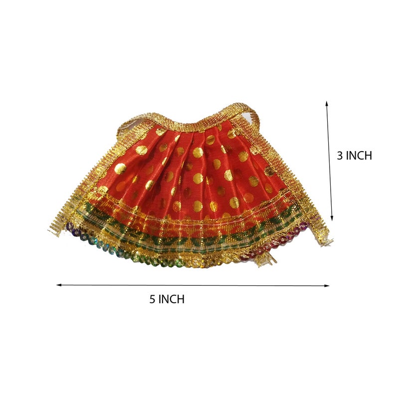 Salvus APP SOLUTIONS Divine Lehenga Chunari Dress for Devi MATA Statue Grace and Elegance Combined Set of 3 Yellow Red and Pink - Image 3