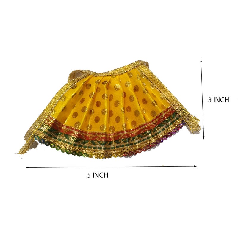 Salvus APP SOLUTIONS Divine Lehenga Chunari Dress for Devi MATA Statue Grace and Elegance Combined Set of 3 Yellow Red and Pink - Image 2