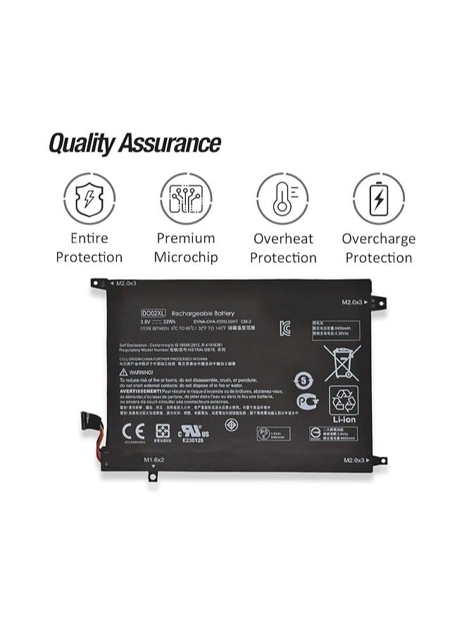 Terabyte 3.8V 33Wh/2-Cell DO02XL Battery Compatible for HP Pavilion X2 10 DETACH 10-N100 10T-N100 10-N200 10-J024TU 10-J025TU 10-J013TU HSTNN-LB6Y HSTNN-DB7E 810749-2C1 810985-005 810749-421 - Image 4