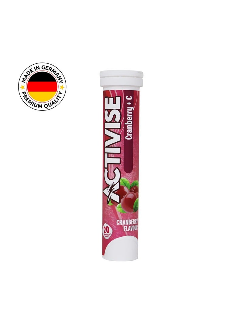 Activise Cranberry + Vitamin C Effervescent Tablets For Immunity Boost, Pack of 20's 