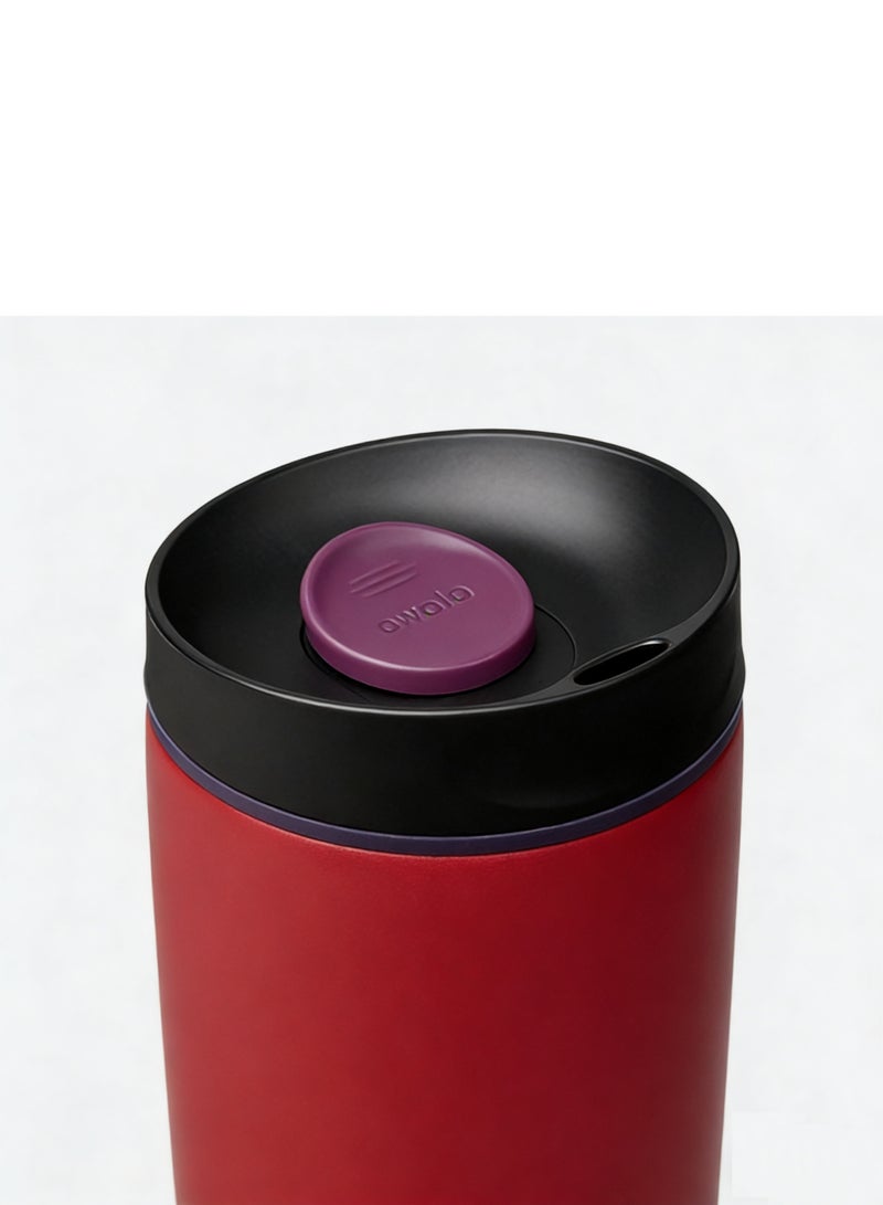 SmoothSip Slider Insulated Stainless Steel Coffee Tumbler, Reusable Iced Coffee Cup, Hot Coffee Travel Mug, BPA Free 12 oz - Image 2