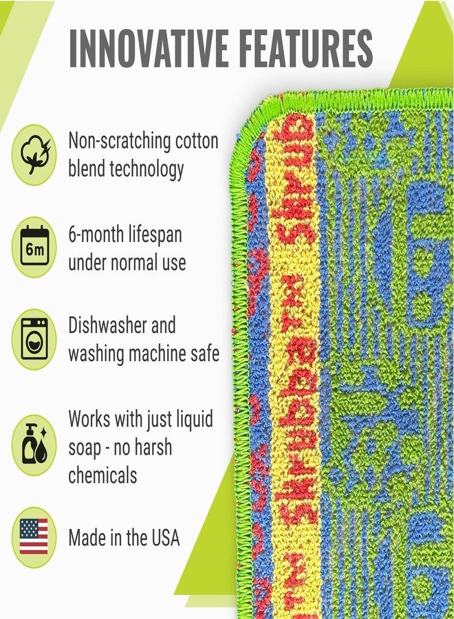 Wet-It! Wet-It Skrubba Non-Scratch Scouring Pad - European Scrubby Sponge for Kitchen, Dishes, Pots, Pans, Glass & Cookware - Durable Reusable Pad with RV Camper Design - Image 2