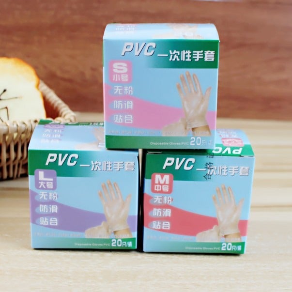 Noodle master disposable PVC gloves/food grade/pastry room 20 color boxed large, medium and small size Masterface 