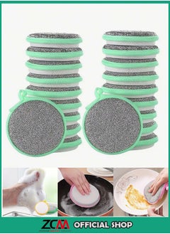 ZCM-HAPPY 30 Piece Cleaning Sponge Double-Sided Brush Set Durable Cleaning Brushes Kitchen Sponge Set Kitchen Scrubber Sponge Multi-Purpose Cleaning Sponges for Home and Kitchen Use  - Image 1