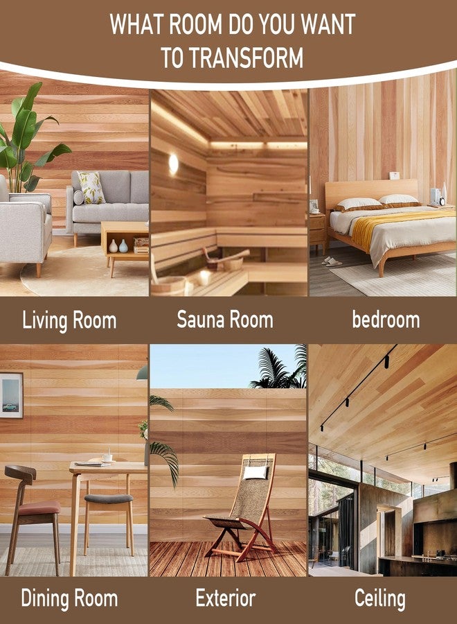 bingaai Cedar Tongue and Groove Wall Panels 3 ft Long - Natural Cedar Wood Panels for Walls, Saunas, and DIY Projects (Covers 9.7 sq ft) - Decorative Wood Wall Panels for Interior & Exterior Use - Image 3