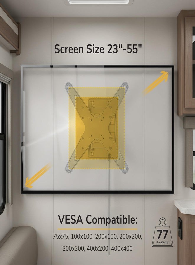 Mount-It! Lockable RV TV Mount 23-55 Inch, Full Motion RV TV Wall Mount for Camper & Travel Trailer, Quick Release Locking Arm RV TV Bracket, Heavy Duty VESA 75x75-400x400, 77 lb - Image 3