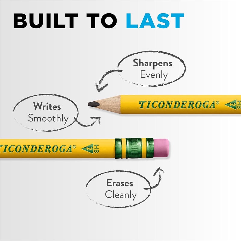 Ticonderoga My First Short Triangular Wood-Cased Pencils, #2 Hb Soft, With Erasers, Yellow, 4 Count - Image 4