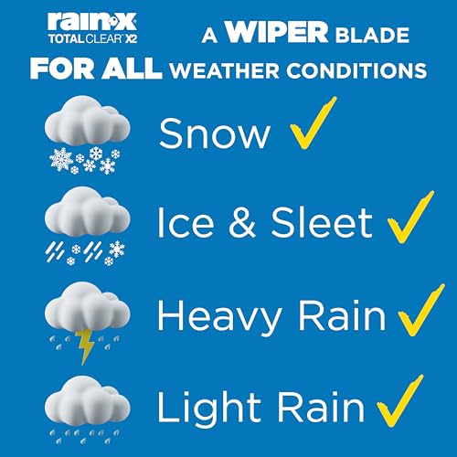 Rain-X 810332 Total Clear Beam Wiper Blades 26" & 18" Windshield Wipers for All-Weather Performance, Rubber Squeegee for Smooth Clean Wipe & Quiet Operation - 2 Pack Value - Image 2