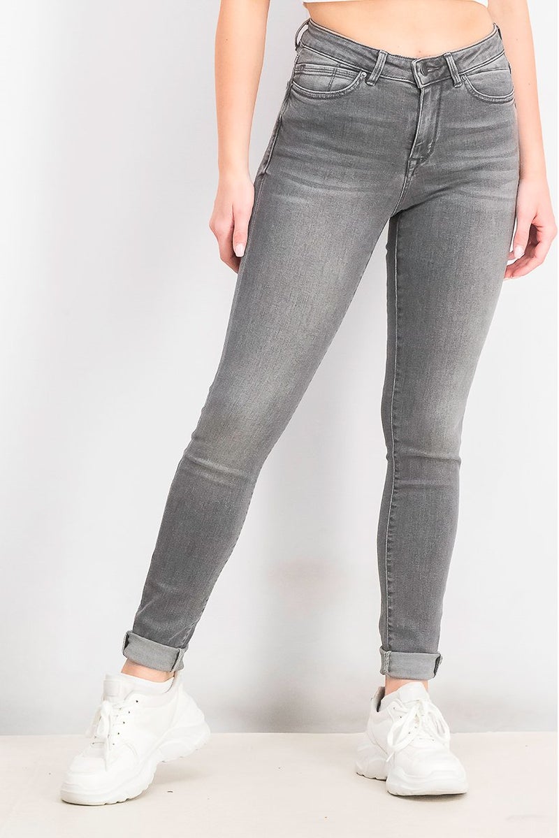 ESPRIT بنطلون جينز نسائي ضيق بخصر متوسط، رمادي - Image 1