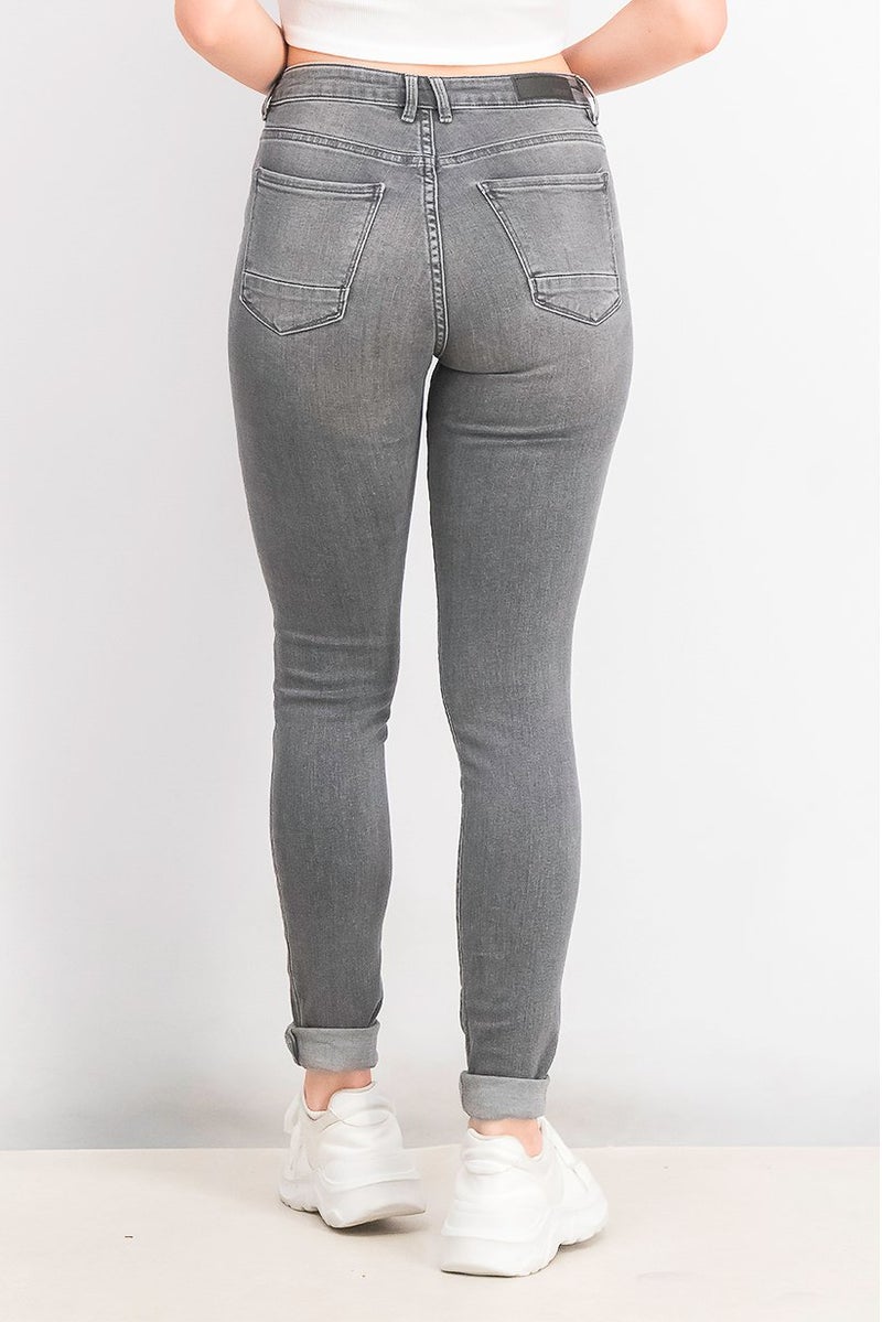 ESPRIT بنطلون جينز نسائي ضيق بخصر متوسط، رمادي - Image 4