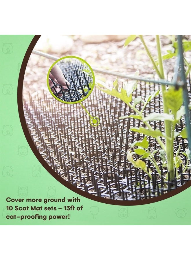 Cat Spike Mat, Cat Deterrent Scat Mat 16 X 13 Inch with Spikes Cat Repellent Indoor Outdoor Mat Cat Dog for All Season (10 Pack) - Image 5