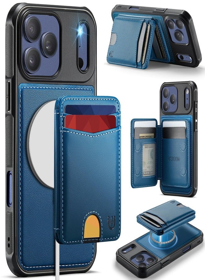Usroom for iPhone 17 Pro Case Wallet Compatible with Magsafe, RFID Blocking Magnetic Card Holder 2 in 1 Detachable Kickstand Shockproof Phone Case for iPhone 17 Pro 6.3" Blue - Image 1
